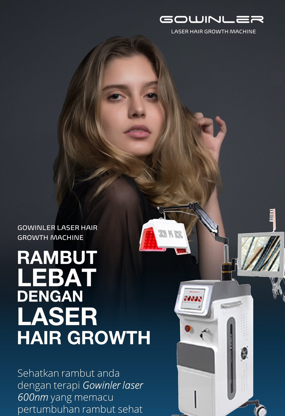 Gowinler Professional Hairgrowth Laser Machine - Clinically Proven, Advanced Scalp Treatment