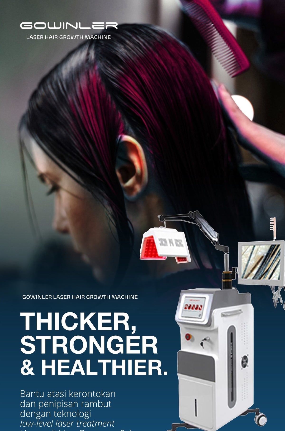Gowinler Professional Hairgrowth Laser Machine - Clinically Proven, Advanced Scalp Treatment